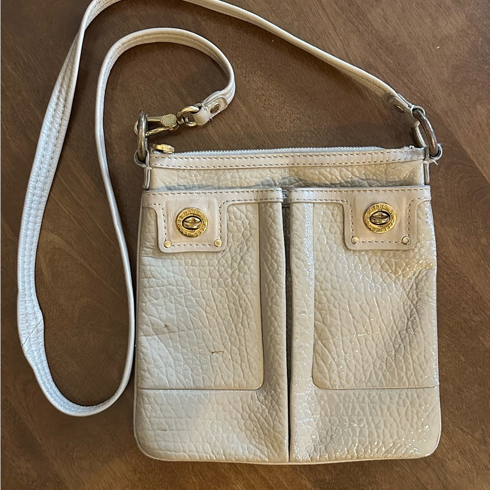 Cream Leather Crossbody Bag